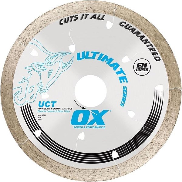 Ox Tools ULTIMATE Saw Blade, 412 in Dia, Diamond Cutting Edge, Continuous Rim OX-UCT-4.5